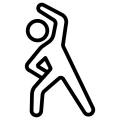 person stretching icon.